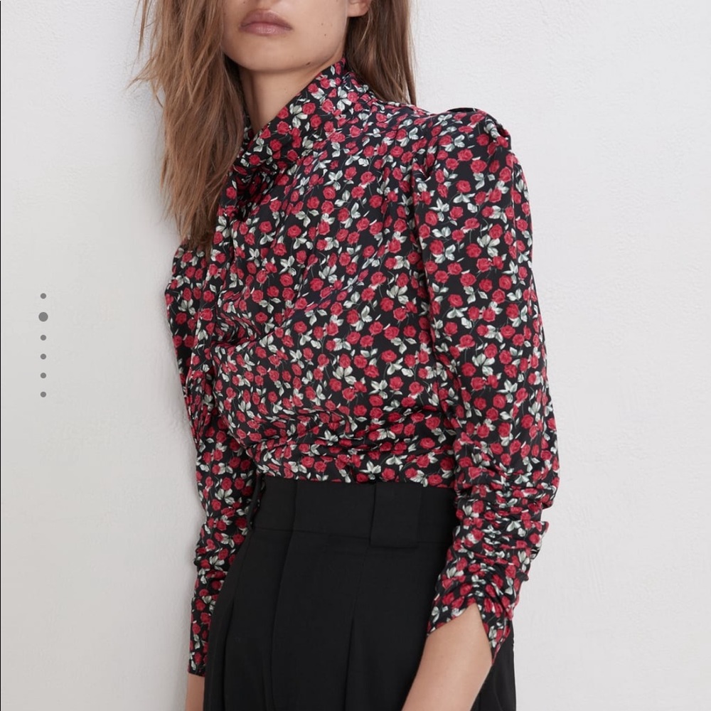 Zara Red Rose Top